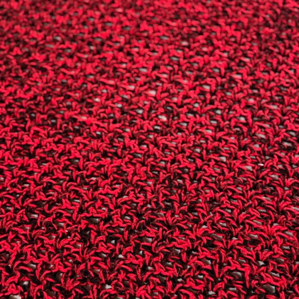 Urban Outfitters Vintage Red and Black Knit Afghan Blanket
